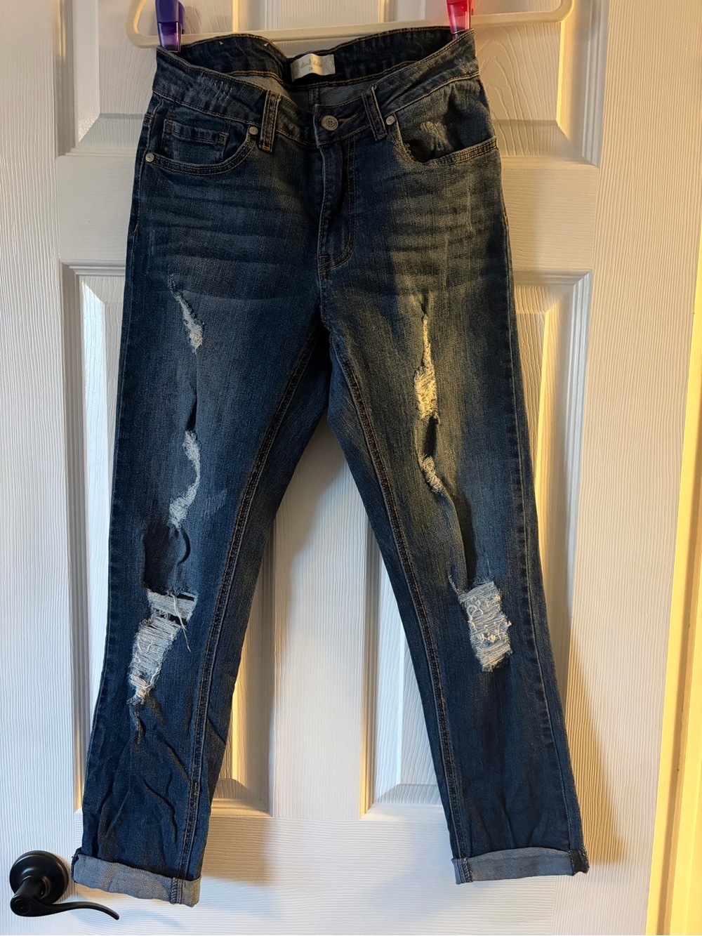 Altar'd State Dark Blue Distressed Boyfriend Jeans